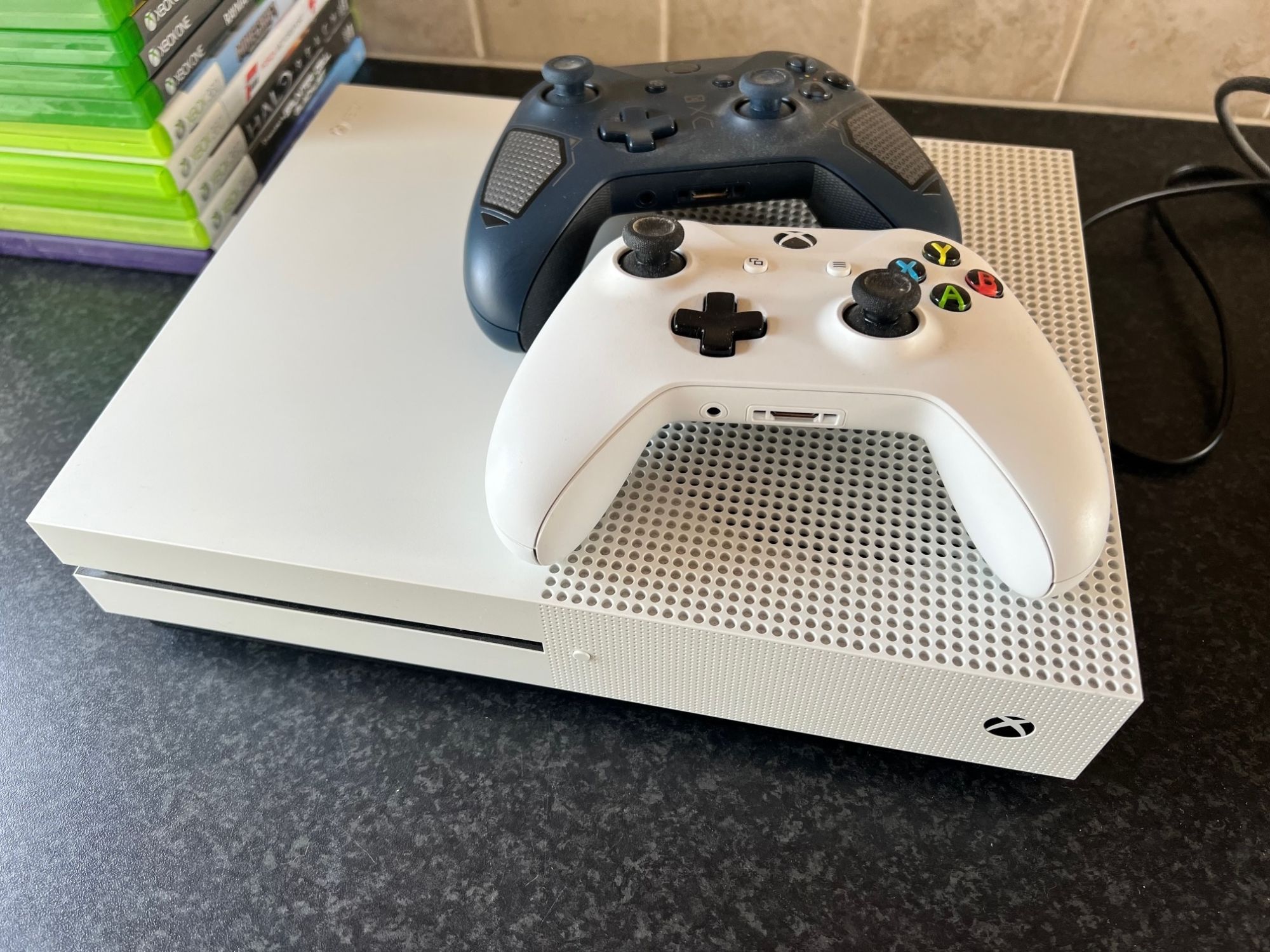 Xbox One S Console with Games and 2 Controllers