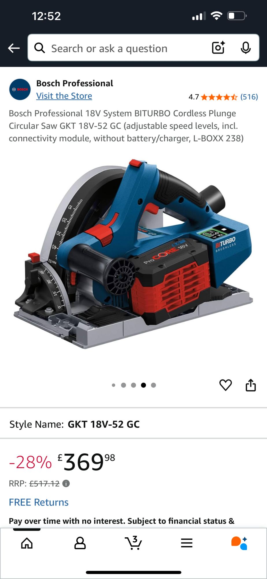 Bosch professional cordless plunge saw