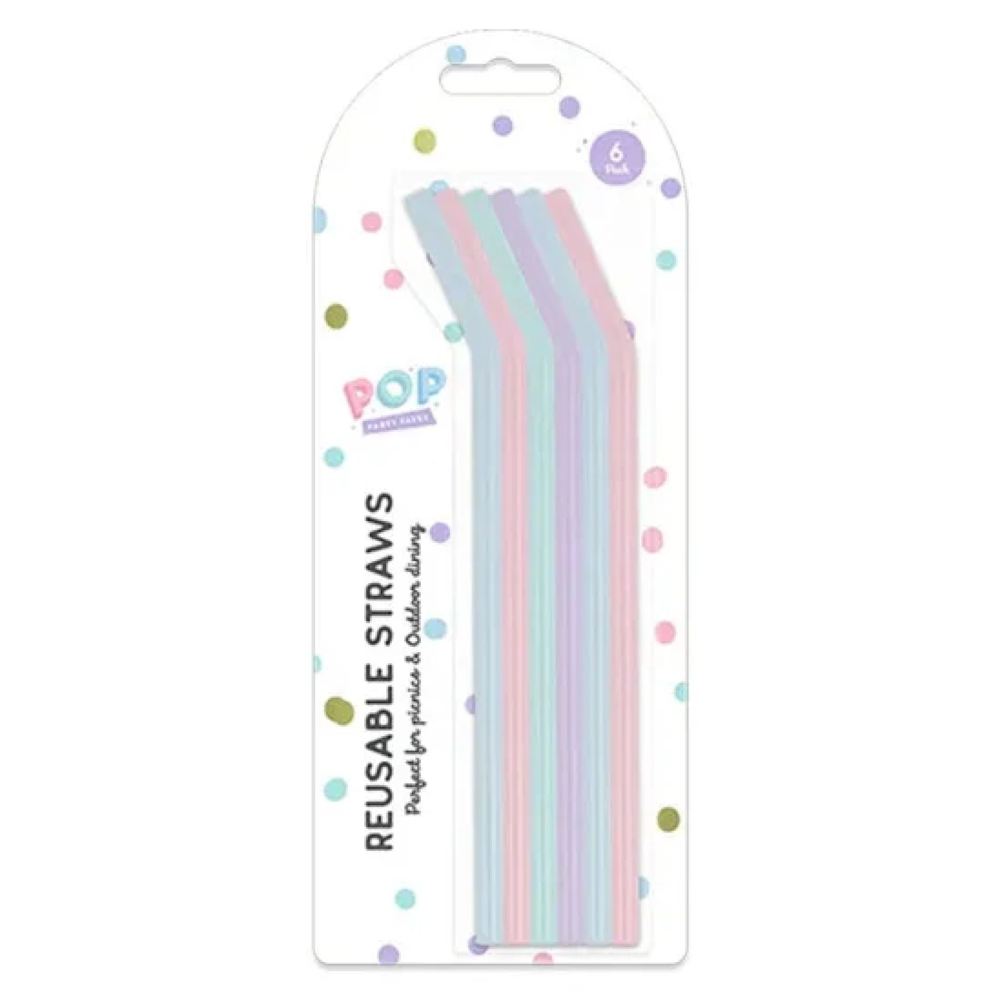 POP Pastel Reusable Straws 6pk