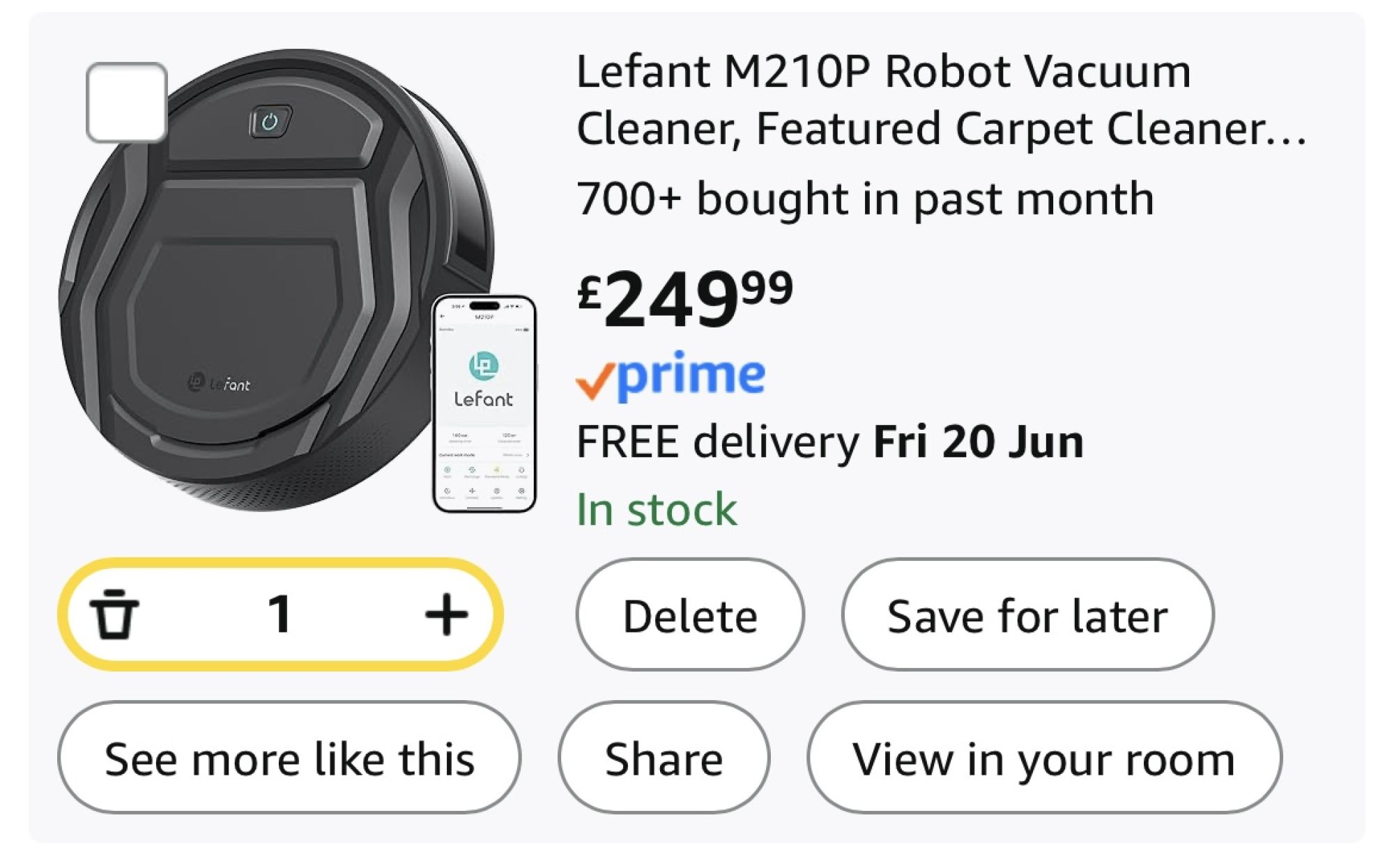 RRP £250 Robot Vacuum Cleaner - Brand New in Box