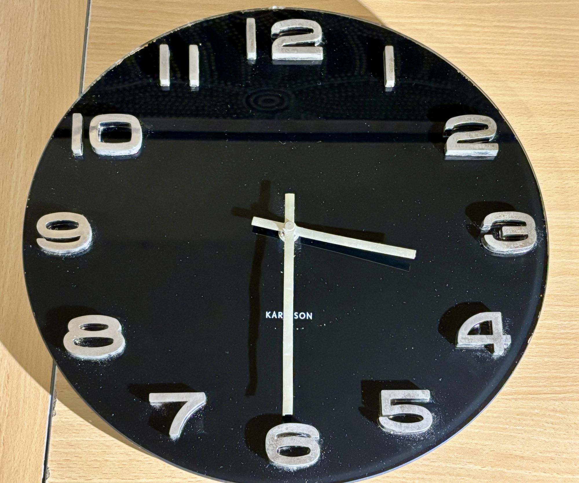 Karlsson Vintage Retro black glass wall clock