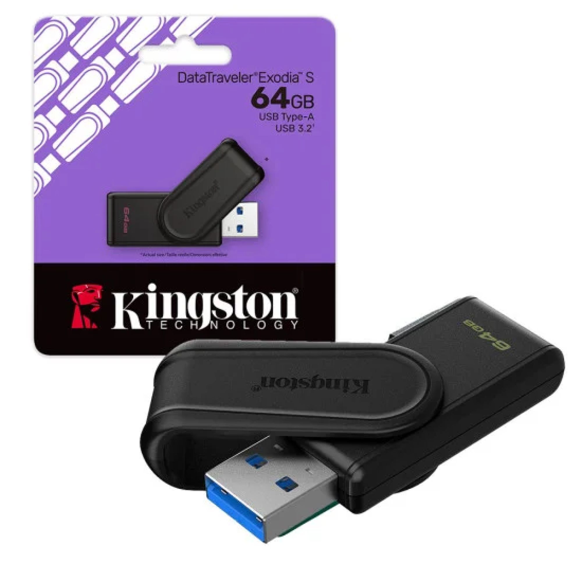 Kingston DataTraveler Exodia S USB 3.2 Memory Flash Drive - 64gb-512gb