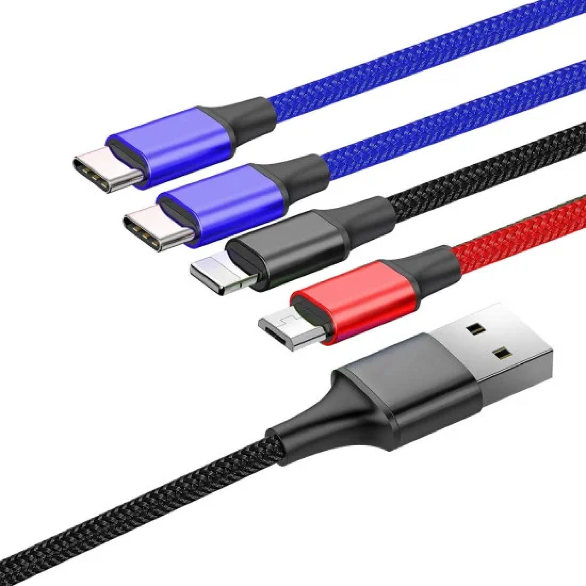 EvoDX 4in1 USB Cable 2x USB-C, Lightning, Micro - 1.2m
