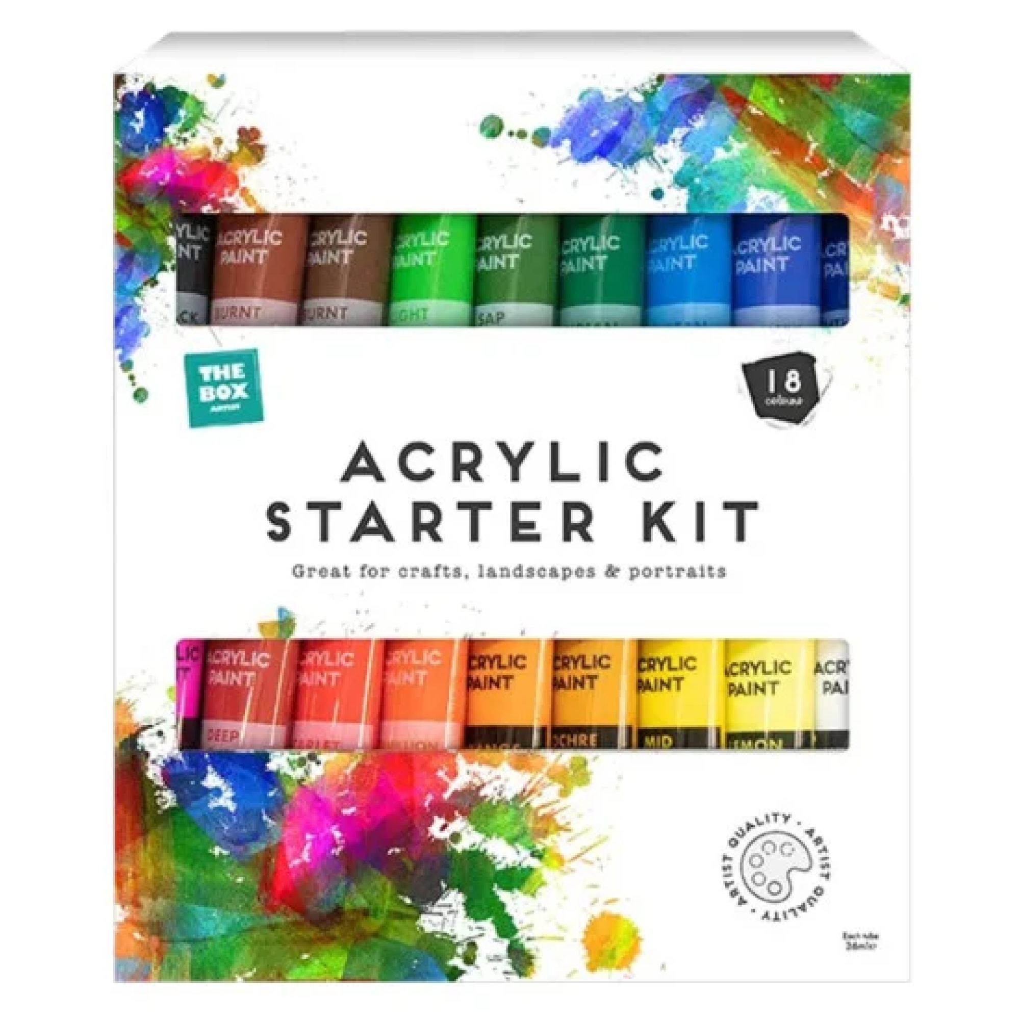 The Box Artist Acrylic Paint Set - 18Pack