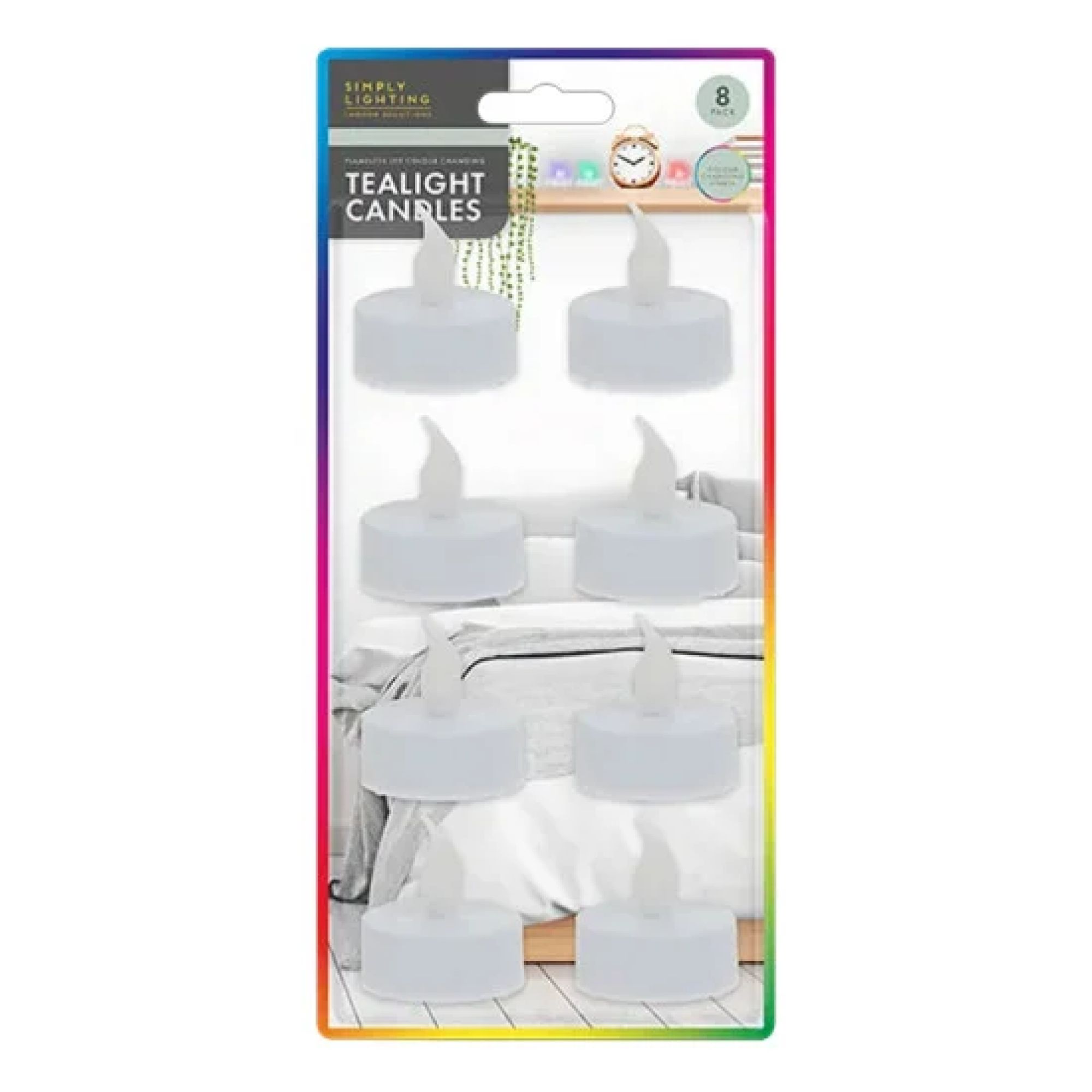 Flameless LED Colour Changing Tealights 8pk