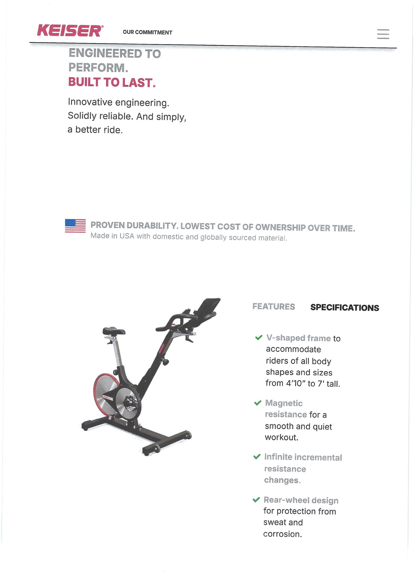 Keiser M3i Indoor cycle