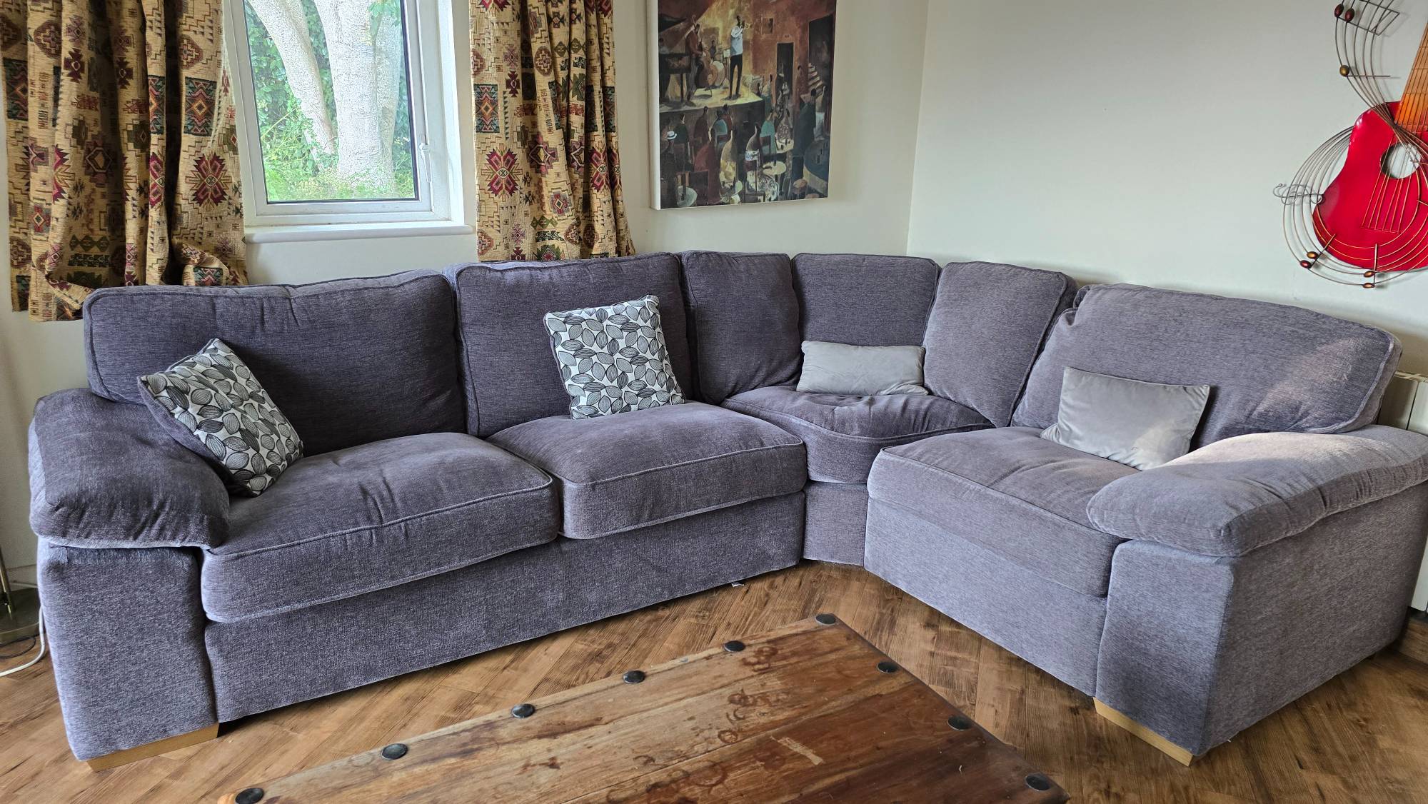 Grey Fabric Corner Sofa