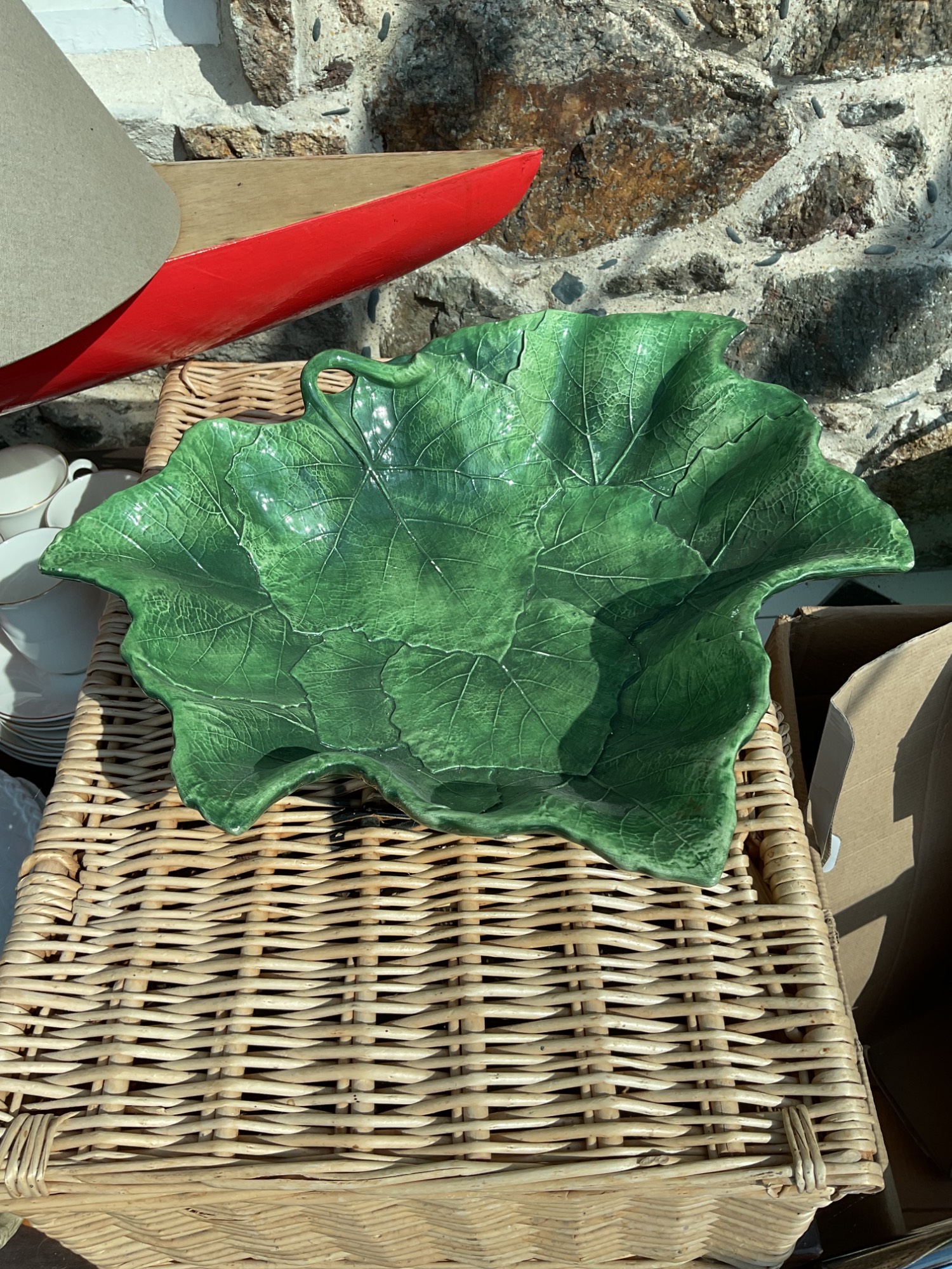 Large Ceramic Vintage Vine Leaf Dish