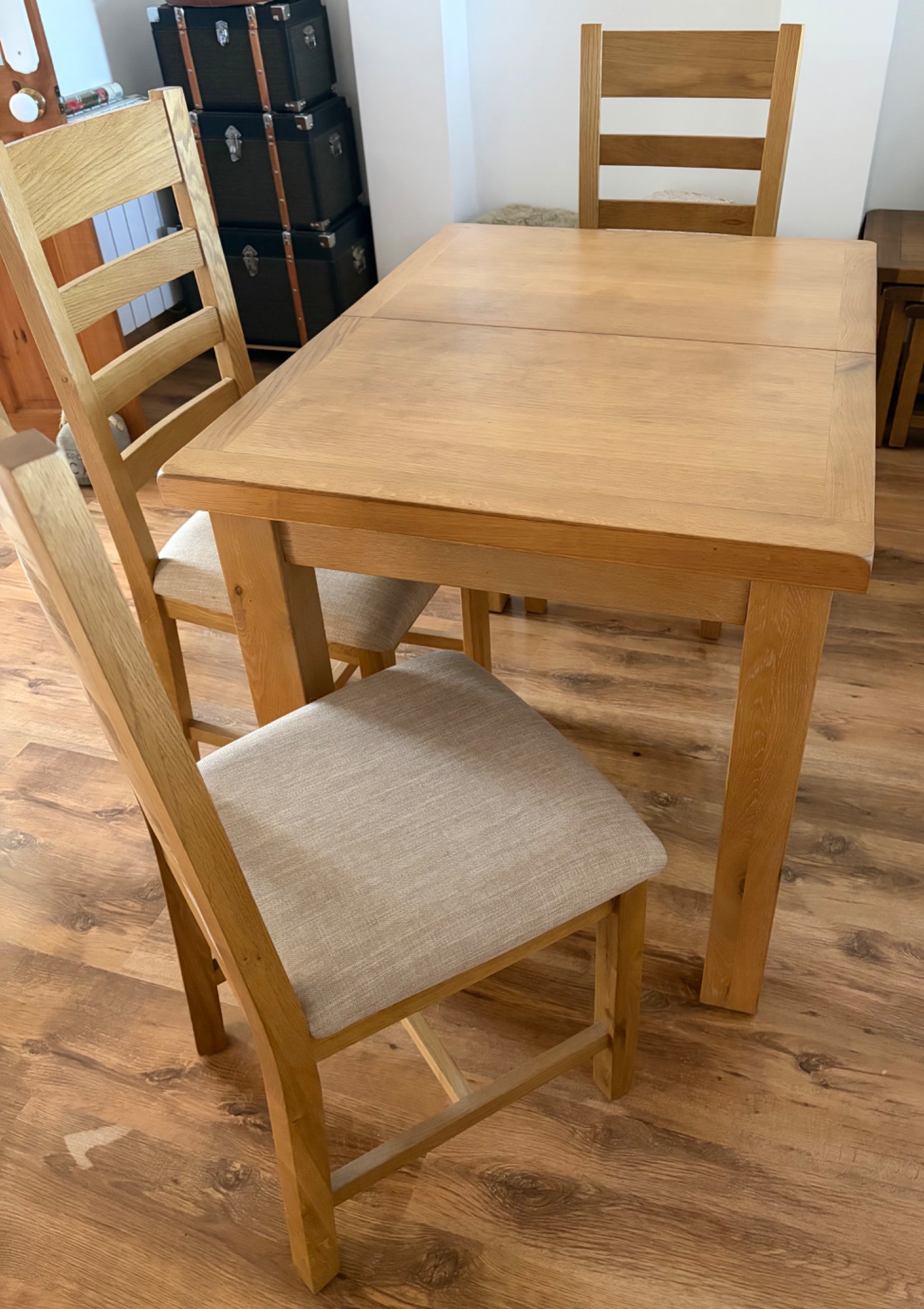Light Oak Table + 3 Chairs