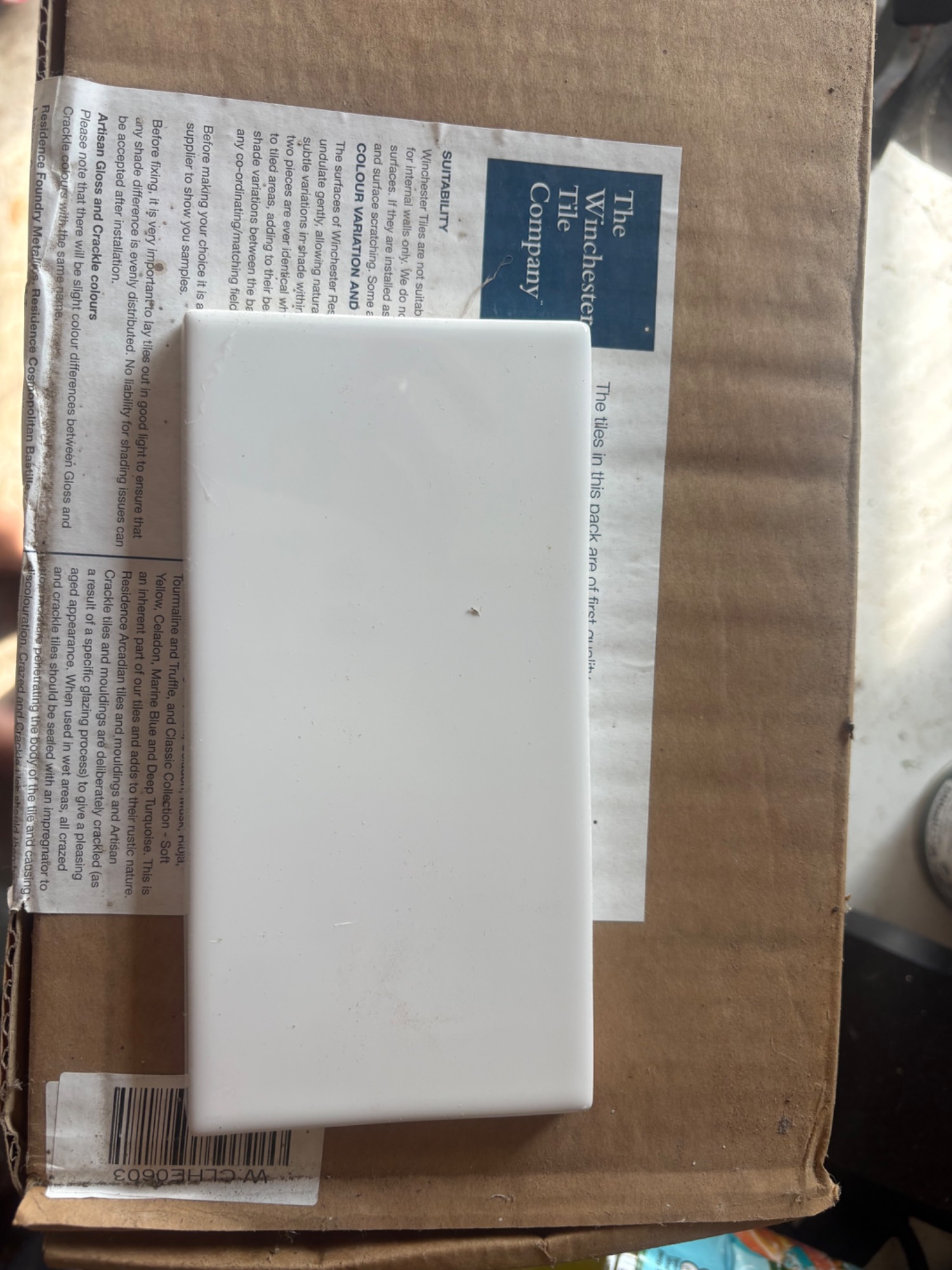 The Winchester Tile Company Helmingham 6x3 Tiles White