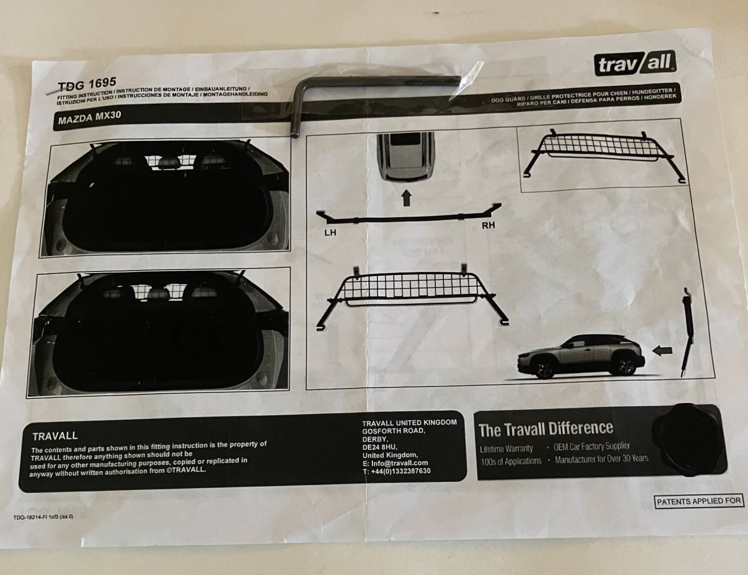 TRAVALL Mazda MX30 Dog Guard