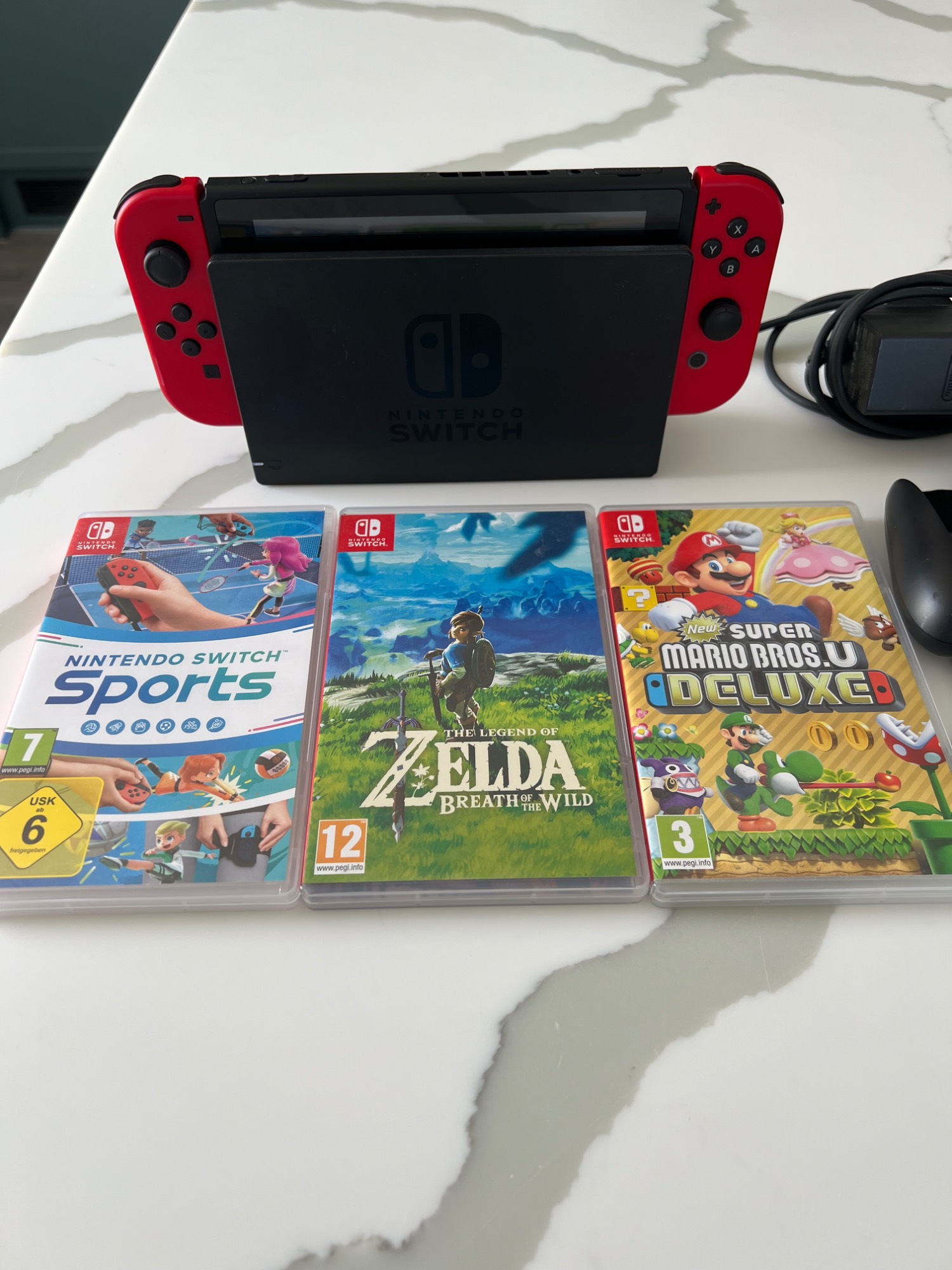 Nintendo Switch with games and accessories