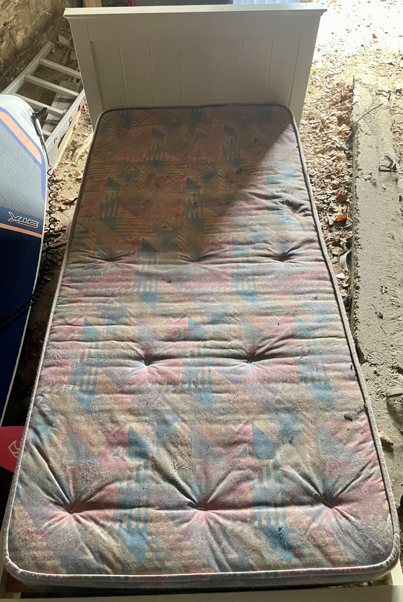 Single bed and mattress