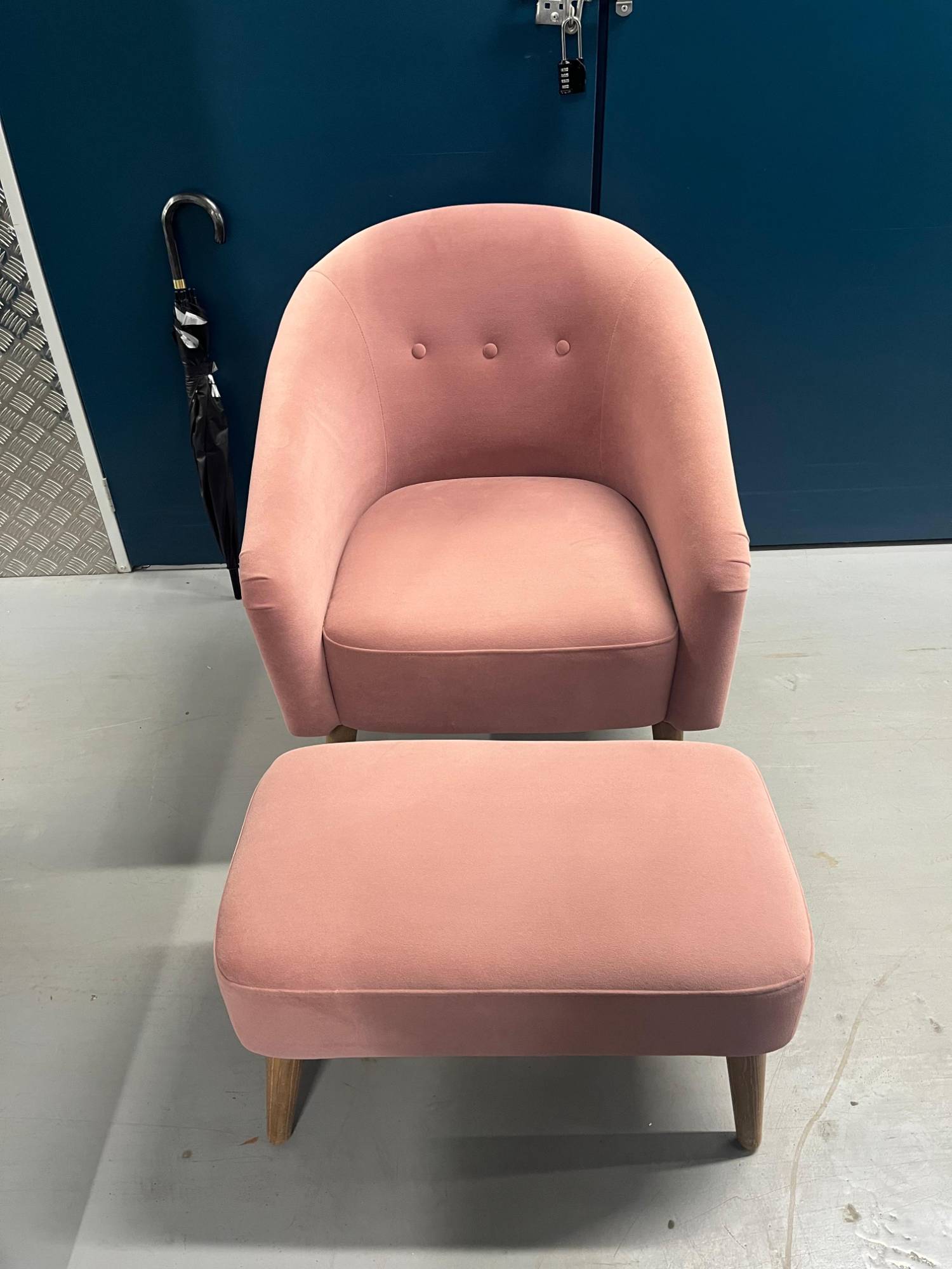 Pink Accent Chair & Footstool
