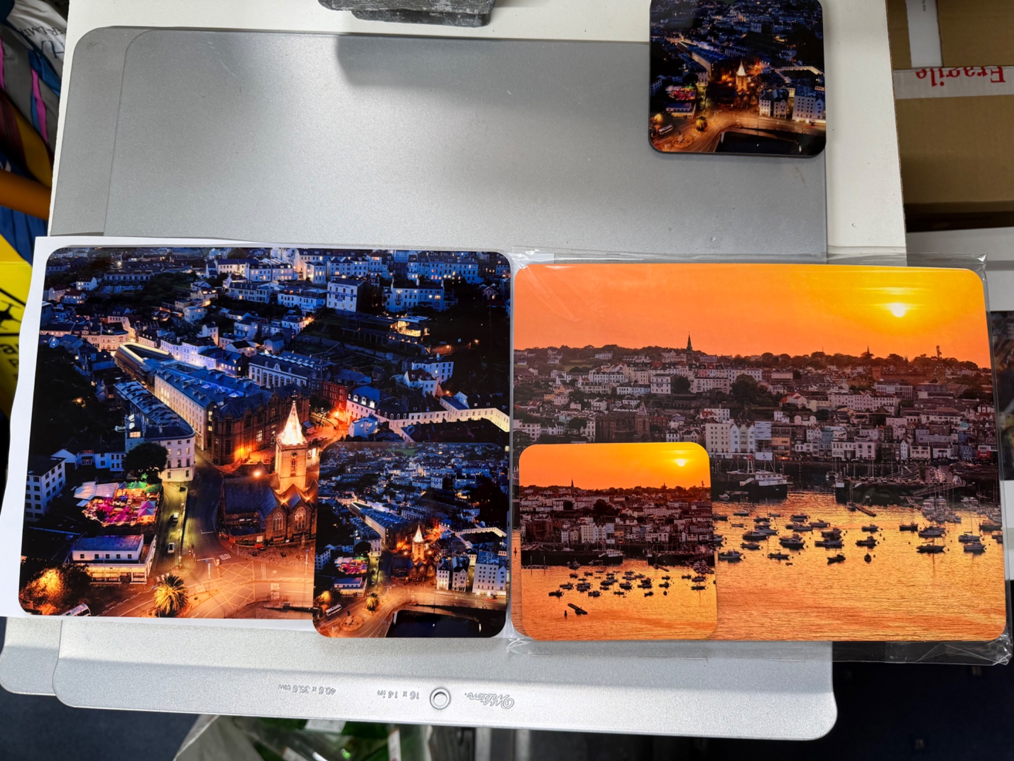 Matching coaster and placemat