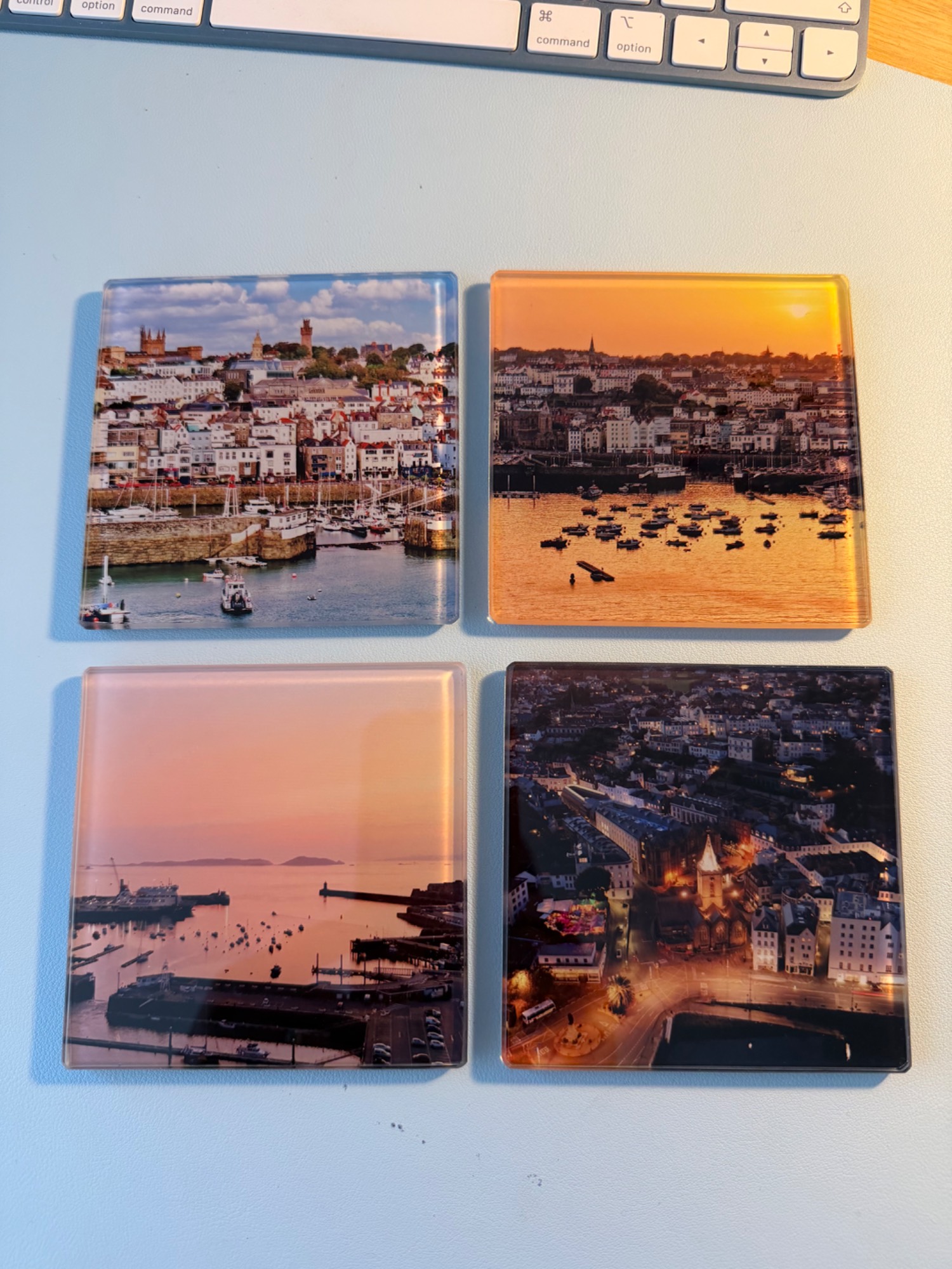 Glass coasters
