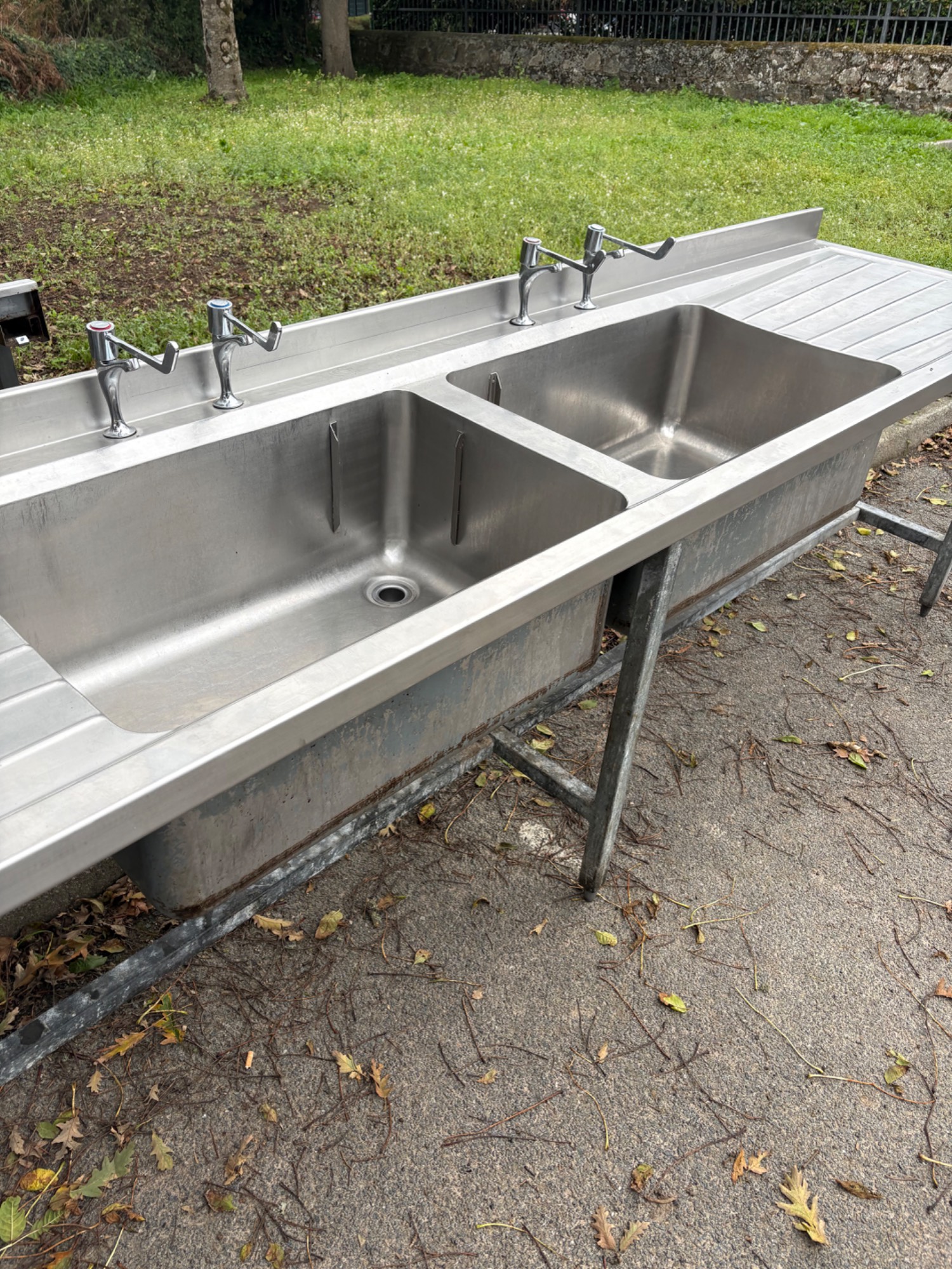 Large double stainless steel sinks