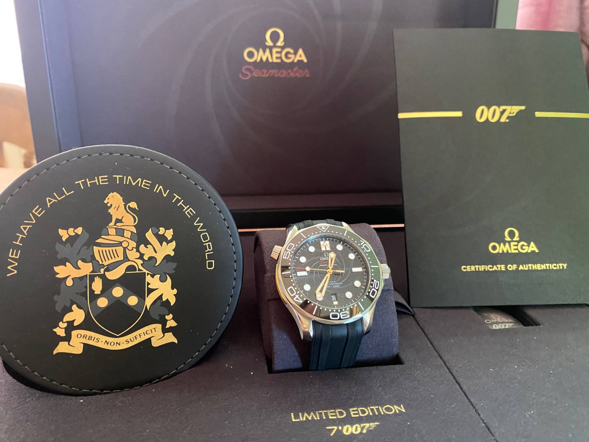 Mint and Boxed Unworn Omega Seamaster 300mm Limited Edition James Bond 50th Anniversary Watch